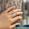 Huitan Gorgeous Rhombus Shape Women Ring Dazzling Cubic Zirconia Wedding Party Anniversary Female Ring  Noble Jewelry Size 6-10