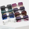 Sunglasses Trend Frameless Color Square Personality Retro Gorgeous Fashion Driver For Adult, Men, Women