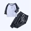 Kleding sets baby kinderen 0-24M geboren jongen gestreepte kleding schattige pullover top en broek outfits set 1551 b3