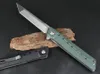 Coltello pieghevole Flipper di alta qualità 8Cr14Mov Lama satinata Tanto Point G10 + Manico in acciaio inossidabile Cuscinetto a sfere Coltelli tascabili EDC ad apertura rapida