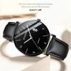Zegarek na rękę Klasyczny Projektant Zegarek Dla Mężczyzn Czarny Skórzany Pasek Relogio Data Luminous Dial Analog Sport Watch Męskie Wodoodporny Prezent 2021