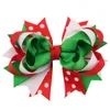 13pcs/lot 5inch 12cm printed grosgrain ribbon bows boutique Christmas hair bow with clip for girl hairclip accessories
