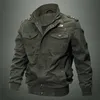 Autumn And Winter Men's Multi Pocket Military Jacket Pure Cotton Casual Work Large Loose Special Forces Men 211214