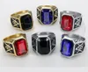 Edelstahl Big Ruby Black Blue Sapphire Freemason Freimaurerringe Retro Antiquitäten einzigartige Geschenke Mason Signet Ringe Regalia Gothic Punk Schmuck für Männer Amazon 15*20mm