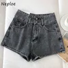 NEPLOE High Waist Hip Shorts Feminino Lato Nowe Slim Denim Krótkie kobiety Znosić wszystkie mecz 210423