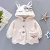 0-4 ans bébé fille vêtements mignon lapin oreille peluche manteau automne hiver à capuche enfant en bas âge enfants veste infantile noël princesse vêtements d'extérieur 211204