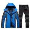 Kurtki narciarskie 2021 Męskie marki skiwym stroju Wiatroszczelna wodoodporna zagęszczona ciepły płaszcz śniegowy zimowy i snowboardowy zestaw spodni