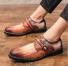 Uomo New PU Leather Lace-up Low Heel Formal Shoes Business Dress Shoes Stivaletto Vintage Classic Male Casual British Shoes 4M153