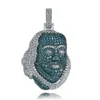 Blueface Benjamin Piece Pendant Zircon Hip-Hop Hipster Chain Necklace Bling Charm smycken koppar med 18k guldplatat262d