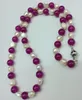 Chains Rare White 7-8mm Freshwater Cultured Pearl & Rose Red 8mm Jade Round Bead Charm Necklace 18 Inches