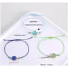 2022 new Handmade Druzy Resin Stone Bracelet Make A Wish Card Wax Rope Braided Bracelets Bangles With Rice Bead For Wo