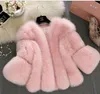 Plus Size Winter Fashion Marka Fake Fox Fur Kurtka Damska Ciepłe szycia Grubszy Faux-Fur Coat