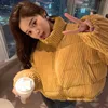 Lucyever Winter Thicken Warm Jacket Women Korean Stand Collar Corduroy Parkas Female Pink Blue Cotton-Padded Short Coats 211013