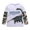 Skjorta t baby barn pojkar tröja pojke långärmad t-shirt toppar kläder bomull pullover dinosaur kamouflage höst barn kläder