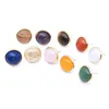 12mm Genezing Steen Vergulde Stud Oorbellen Rose Quartz Paars Amethist Crystal Lazuli Reiki Oorbel voor vrouwen Meisje