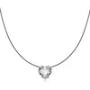 Pendentif Colliers Dayoff Zircon Coeur Waterdrop Chokers Noir Ligne De Pêche Triangle Collier Bijoux Pour Femmes N253