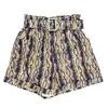 DEAT Spring Summer Fashion Temperament Casual Slim Belt Snake Pattern Curling Little Woman High Waist Shorts SK600 210709