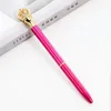 Stylos à bille Mini stylo métal couronne Cristal crayon 1 Mm encre noire couleur rotative mince stylo à bille avec étui boîte sac papeterie