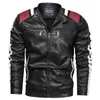 두꺼운 가죽 자켓 망 오토바이 겨울 가을 남자 재킷 패션 가짜 모피 칼라 windproof 따뜻한 코트 남성 브랜드 의류 211009
