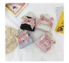 Spring Mini 12cm Children's bag pearl bow Lady Shoulder bag wool white pop Kid HandBag Children Party Bag's 2021
