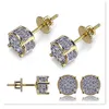 Pendientes de diamantes cjewelers earing compromiso de boda regalo del día de san valentín helado bling CZ ohrringe joyería de moda diamante 9806271