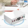 MultiPorts 6 USB Charger QC30 Quick Fast Travel Power Adapter Station Digital Display Cell Phone Chargers3811536