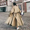 Kvinnors trenchrockar 2022 Kvinnor High Street Loose Outerwear Woman Worker Streetwear Long Trenchcoats Kvinna OL ￖverdimensionerad FY12