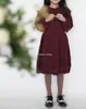 Kızlar Elbiseler Çocuklar Bebe Organik Örme Kazak Elbise Bebek Pamuk Prenses Fransız Dantel Bebek Örme Üstleri Gömlek Noel Yenidoğan Butik Giyim B7844