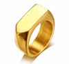 Cluster Rings Flat-Top' Ring For Men Stainless Steel Male Jewellery West Band Style Jewelry In Black Gold Silver Tone