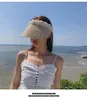 Женские шляпы соломенные козырьки для широкого раскола ультрафиолетовой защиты от ультрафиолетовой защиты пляж Топлес Жемчужные Солнце Шляпы