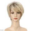 Kort bobo syntetisk peruk simulering mänskliga hår peruker perruques de cheveux humains wig-317