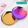 Round Jewelry Plate Gold Metal Plates Dessert Candy Tray 10CM