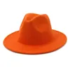 Céu azul jazz fedoras chapéus para mulheres homens cor sólida cor amplo vestido formal festa de casamento feltro chapéu panamama verde turquesa clássico boné