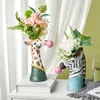 Artlovin Bubble Gum Girl Flower Vaas Hars Kunstmatige Plant Pot Abstracte Bloem Pot Stijlvolle Home Decor Desktop Ornament Figurine 210615