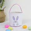 23*24cm Bunny Paw Print Handbag Festive Rabbit Face Toys Bucket Easters Eggs Storage Basket Outdoor Picnic Fruit Baskets