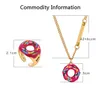 ZB001 Creative Party Favor Donut Halsband Ring Set för Girl Women Lady med högkvalitativ koppar + gutta percha 3Colors