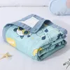 120 * 150см Baby Booklet Swaddling Младенческие Банные Полотенца Напечатаны Муслин Шестислойное Бамбуковое Хлопковое марлевое полотенце, обернутые INS Mix Styles