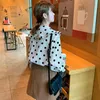 Damesblouses Shirts Preppy Shirt Corduroy Polka Dot Blouse Plus Size Ruche Lange Mouw Kraag Vintage Grote Koreaanse Vrouw