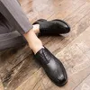 Designer Sy tråd Bröllop Skor för män Svart Flat Man Party Klänning Formell Prom Business Footwear Storlek: US6.5-US13