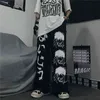 Harajuku Женские брюки Японские шаблон хип-хоп для женщин Широкие рубцы ног мужчины Jogger повседневная негабарита 21115