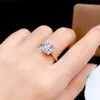 Moissanite Ring 05CT 1CT 2CT 3CT VVS LAB DIAMAND Fijne sieraden For Women Wedding Party Jubileum Gift Real 925 Sterling Silver290R