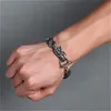 Bracelet pour homme en acier inoxydable robinet à la main mode en forme de Dragon bijoux en titane pour hommes chaîne à maillons cadeau