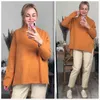 Outono Inverno Básico Superfície Grosso Pullovers Mulheres Solta Cashmere Camisola de Turtleneck Pullover Feminino Manga Longa 211103