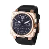 Relojes de pulsera BR Luxury Sport Cuarzo Bell Mujer Multifunción Seis puntadas Reloj Hombres de negocios Hombre de goma Calendario Ross Square Wrist2411