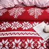 Yatak Setleri Noel Kar Taneleri Ev Seti 3/4 adet Nevresim AB Yan Yatak Keten Düz Levha Yatak Örtüsü Yetişkin Geometrik