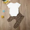0-18M Cute Born Infant Baby Boy Girl Cartoon Clothes Set Pagliaccetto + Pantaloni Abiti Costumi estivi 210515