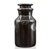 Lab levererar 60 ml till 1000 ml Boro3.3 Glas bred mun provflaska Brun Clear Grind Stopper Store för reagens/pulver/vätska