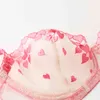 shaonvmeiwu Sexy, ultra-thin, sheer mesh bra set for women with no sponge see-through embroidery bra 210322