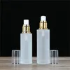 Frosted glazen fles parfum spuitflessen lege cosmetische lotion pomp containers potten 20 ml 30ml 40ml 50ml 60ml 80ml 100ml