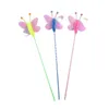 Cat Toys 1 PC Colorful Sounding Dragonfly Feather Tickle Rod Teaser Interactive Training Pet Fun Supplies 5492 Q2